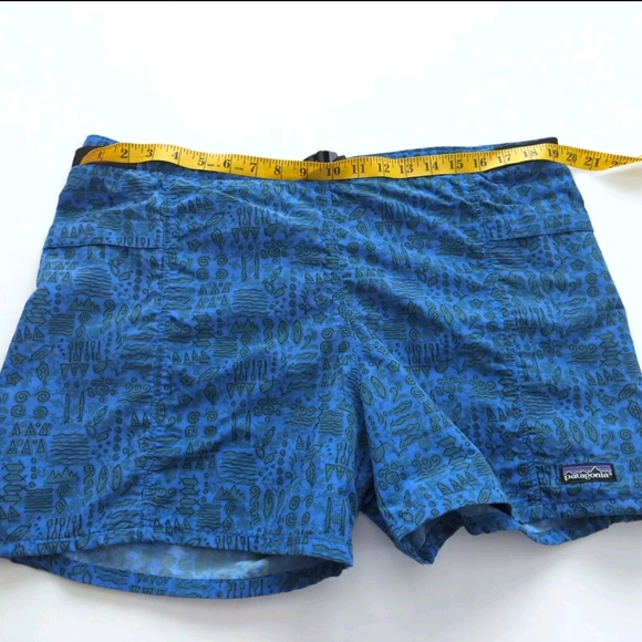 Patagonia Blue & Black Swim Shorts Trunks w Belt Size L - Picture 3 of 11